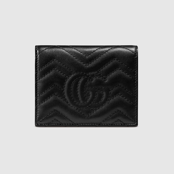 2017新作*グッチ スーパーコピー* GGマーモント カードケース 折り畳み財布 443125 DRW1T 1000 pelle nera